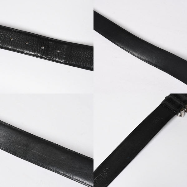CHROME HEARTS クロムハーツ BLT ROLLER 3PC ローラーベルト サイズ36 ブラック レザー シルバー925 美品 中古 4a009356