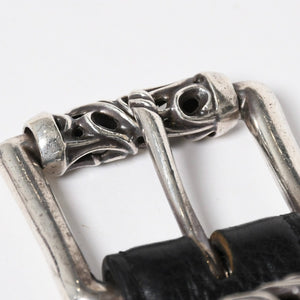 CHROME HEARTS クロムハーツ BLT ROLLER 3PC ローラーベルト サイズ40 ブラック レザー シルバー925 美品 中古 4a009357