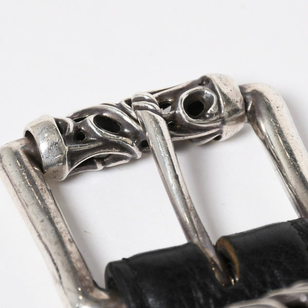 CHROME HEARTS クロムハーツ BLT ROLLER 3PC ローラーベルト サイズ40 ブラック レザー シルバー925 美品 中古 4a009357