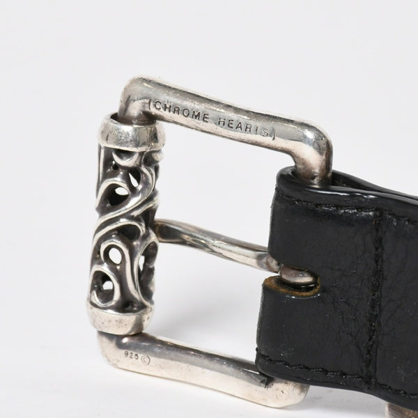 CHROME HEARTS クロムハーツ BLT ROLLER 3PC ローラーベルト サイズ40 ブラック レザー シルバー925 美品 中古 4a009357