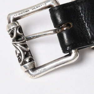 CHROME HEARTS クロムハーツ BLT ROLLER 3PC ローラーベルト サイズ40 ブラック レザー シルバー925 美品 中古 4a009357