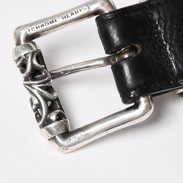 CHROME HEARTS クロムハーツ BLT ROLLER 3PC ローラーベルト サイズ40 ブラック レザー シルバー925 美品 中古 4a009357