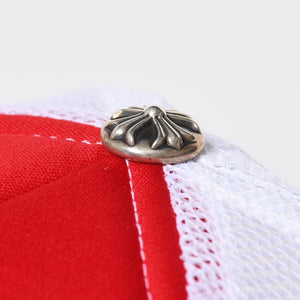 新品同様品 CHROME HEARTS クロムハーツ キャップ キングオブタコ 4th of July トラッカーキャップ 帽子 レッド ホワイト ブルー 中古 4a009339