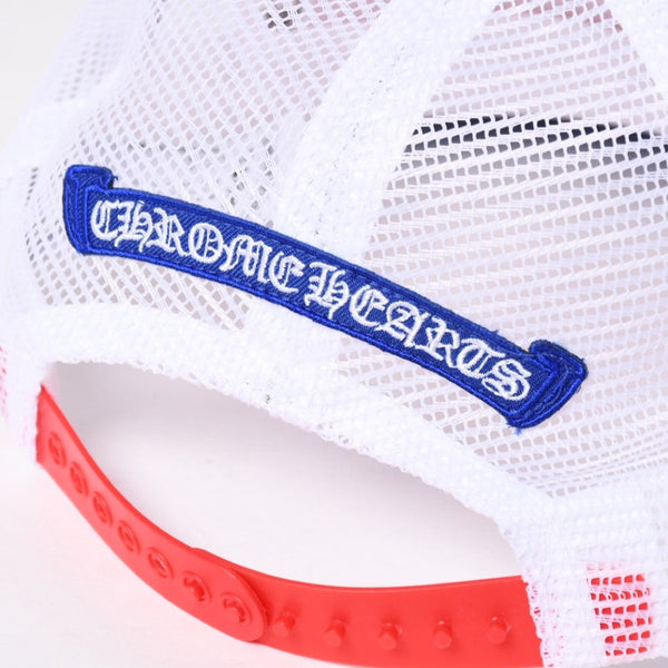 新品同様品 CHROME HEARTS クロムハーツ キャップ キングオブタコ 4th of July トラッカーキャップ 帽子 レッド ホワイト ブルー 中古 4a009339