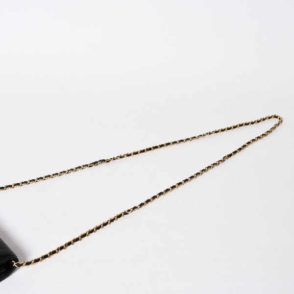 新品同様 CHANEL シャネル チェーンウォレット 長財布 30番台 ココマーク キャビアスキン ブラック ゴールド金具 中古 4a009245