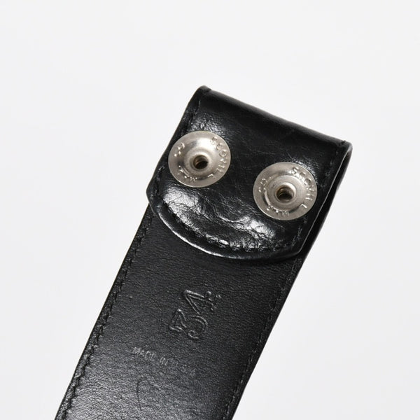 極美品 CHROME HEARTS クロムハーツ 1.5 BELT STRAP 1.5インチ レザーベルトストラップ サイズ34 ホースシュー シルバー925 中古 4a009247