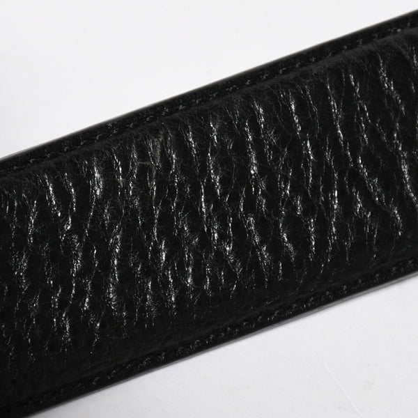 極美品 CHROME HEARTS クロムハーツ 1.5 BELT STRAP 1.5インチ レザーベルトストラップ サイズ34 ホースシュー シルバー925 中古 4a009247