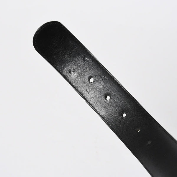 極美品 CHROME HEARTS クロムハーツ 1.5 BELT STRAP 1.5インチ レザーベルトストラップ サイズ34 ホースシュー シルバー925 中古 4a009247