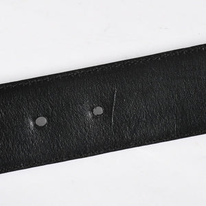 極美品 CHROME HEARTS クロムハーツ 1.5 BELT STRAP 1.5インチ レザーベルトストラップ サイズ34 ホースシュー シルバー925 中古 4a009247