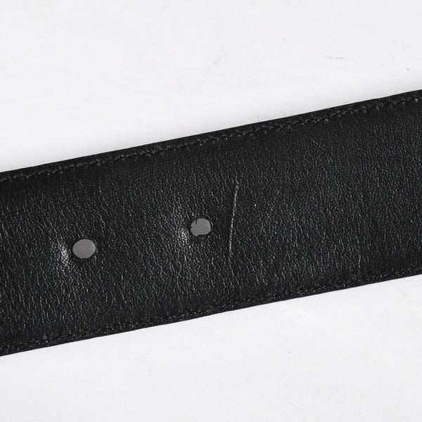 極美品 CHROME HEARTS クロムハーツ 1.5 BELT STRAP 1.5インチ レザーベルトストラップ サイズ34 ホースシュー シルバー925 中古 4a009247