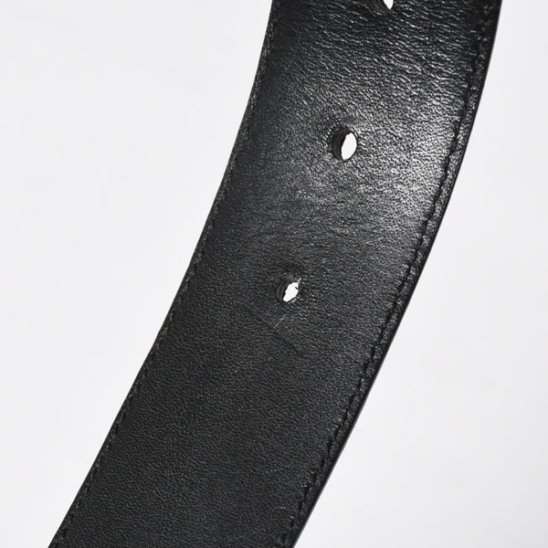 極美品 CHROME HEARTS クロムハーツ 1.5 BELT STRAP 1.5インチ レザーベルトストラップ サイズ34 ホースシュー シルバー925 中古 4a009247
