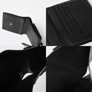 Very good condition HERMES Behan Recto Verso Bifold Wallet □N stamp Chevre Black Silver hardware Used 4a009068