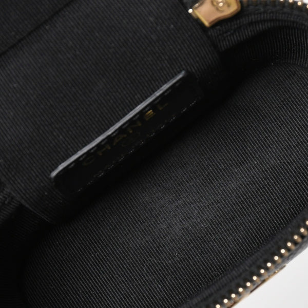 新品同様品 CHANEL シャネル スモールヴァニティーケース ショルダーバッグ キャビアスキン ブラック ゴールド金具 31番台 中古 4a009243