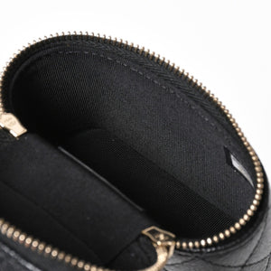 新品同様品 CHANEL シャネル スモールヴァニティーケース ショルダーバッグ キャビアスキン ブラック ゴールド金具 31番台 中古 4a009243