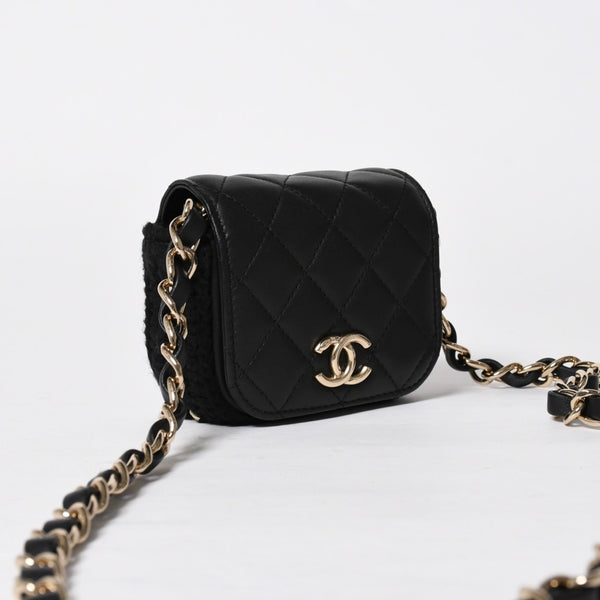 Very good condition CHANEL French Riviera Matelasse chain chain shoulder bag 19 series here mark A66801 silver hardware used 4a009146