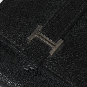 Very good condition HERMES Behan Recto Verso Bifold Wallet □N stamp Chevre Black Silver hardware Used 4a009068