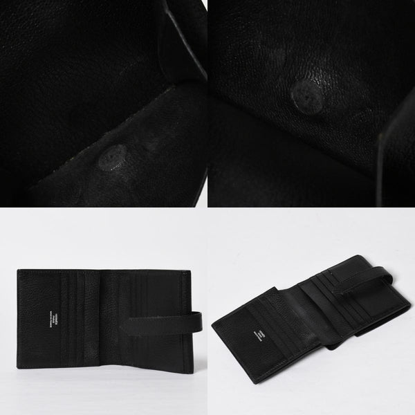 Very good condition HERMES Behan Recto Verso Bifold Wallet □N stamp Chevre Black Silver hardware Used 4a009068
