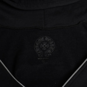New and unused CHROME HEARTS Logo zip up hoodie Dagger zip Cotton Silver 925 Black White Size M Used 4a009260