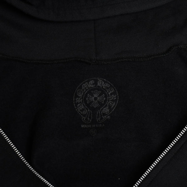 New and unused CHROME HEARTS Logo zip up hoodie Dagger zip Cotton Silver 925 Black White Size M Used 4a009260