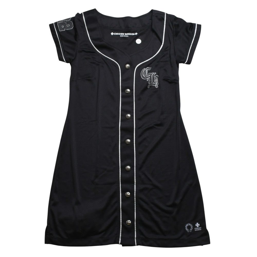 新品未使用 CHROME HEARTS クロムハーツ DRESS BASEBALL ベースボールドレス ワンピース サイズM クロスボール ブラック 中古 4a009288
