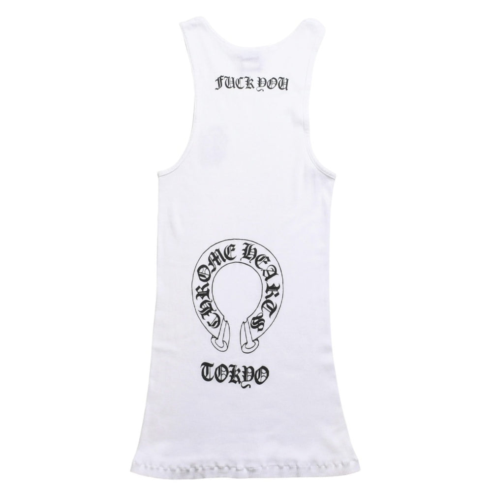 CHROME HEARTS クロムハーツ タンクトップ ノースリーブ Tokyo Limited Horseshoe Tank Top Size M ブラック ホワイト 美品 中古 4a001477
