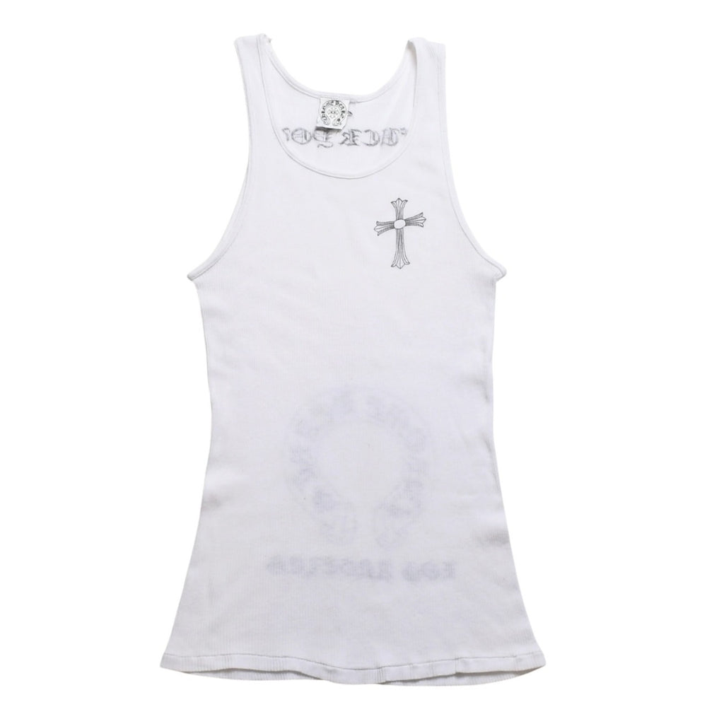 CHROME HEARTS クロムハーツ タンクトップ ノースリーブ Los Angeles Limited Horseshoe Tank Top Size M ブラック ホワイト 美品 中古 4a001476
