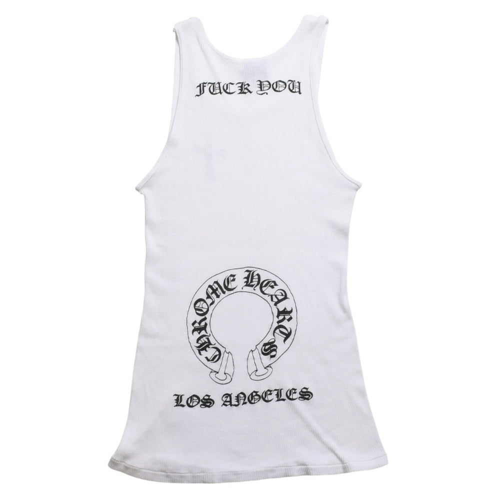 CHROME HEARTS クロムハーツ タンクトップ ノースリーブ Los Angeles Limited Horseshoe Tank Top Size M ブラック ホワイト 美品 中古 4a001476