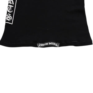 CHROME HEARTS Tank Top Sleeveless Black White Side Vertical Logo FUCK YOU Ribbed Tank Top Size M Good Condition Used 4a001478