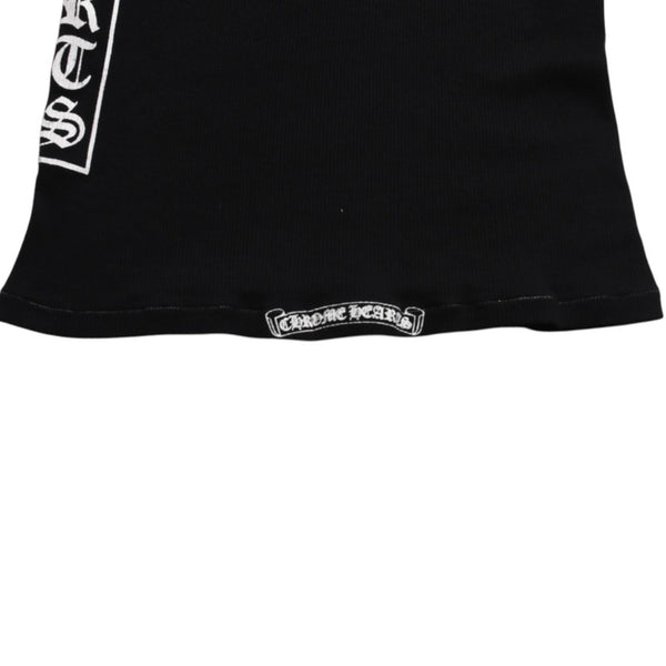 CHROME HEARTS Tank Top Sleeveless Black White Side Vertical Logo FUCK YOU Ribbed Tank Top Size M Good Condition Used 4a001478