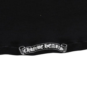 CHROME HEARTS Tank Top Sleeveless Black White Side Vertical Logo FUCK YOU Ribbed Tank Top Size M Good Condition Used 4a001478