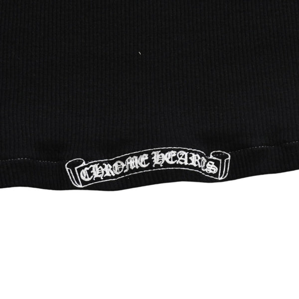 CHROME HEARTS Tank Top Sleeveless Black White Side Vertical Logo FUCK YOU Ribbed Tank Top Size M Good Condition Used 4a001478