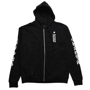 New and unused CHROME HEARTS Logo zip up hoodie Dagger zip Cotton Silver 925 Black White Size M Used 4a009260