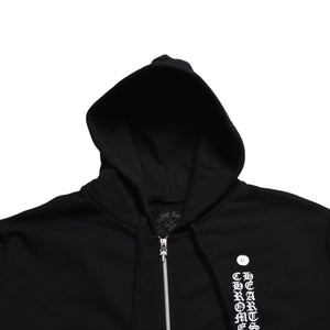New and unused CHROME HEARTS Logo zip up hoodie Dagger zip Cotton Silver 925 Black White Size M Used 4a009260