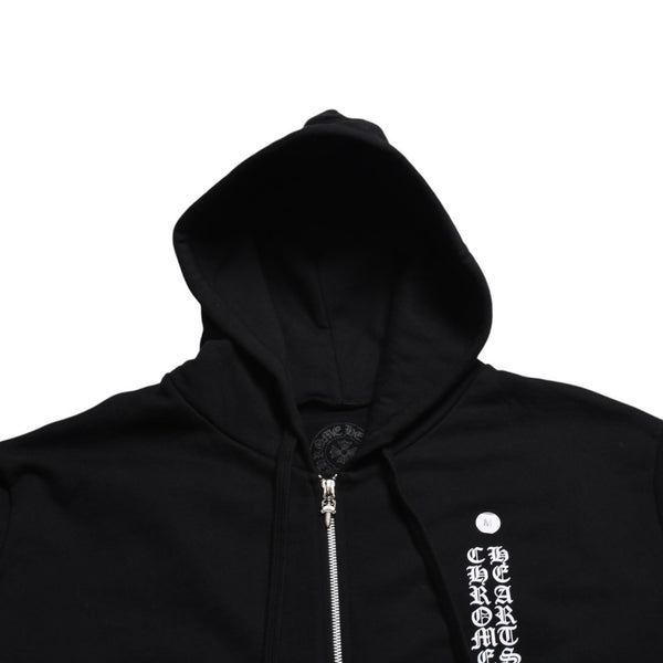 New and unused CHROME HEARTS Logo zip up hoodie Dagger zip Cotton Silver 925 Black White Size M Used 4a009260