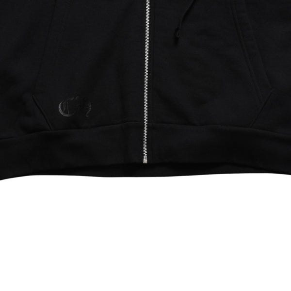 New and unused CHROME HEARTS Logo zip up hoodie Dagger zip Cotton Silver 925 Black White Size M Used 4a009260