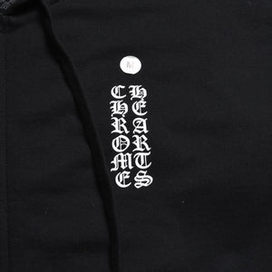 New and unused CHROME HEARTS Logo zip up hoodie Dagger zip Cotton Silver 925 Black White Size M Used 4a009260