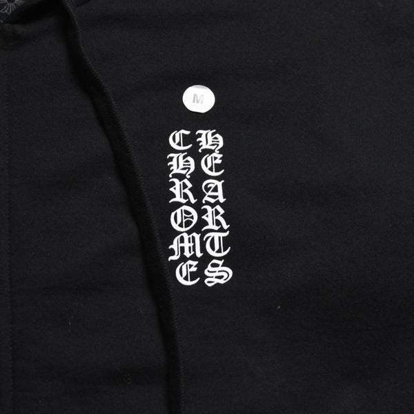 New and unused CHROME HEARTS Logo zip up hoodie Dagger zip Cotton Silver 925 Black White Size M Used 4a009260