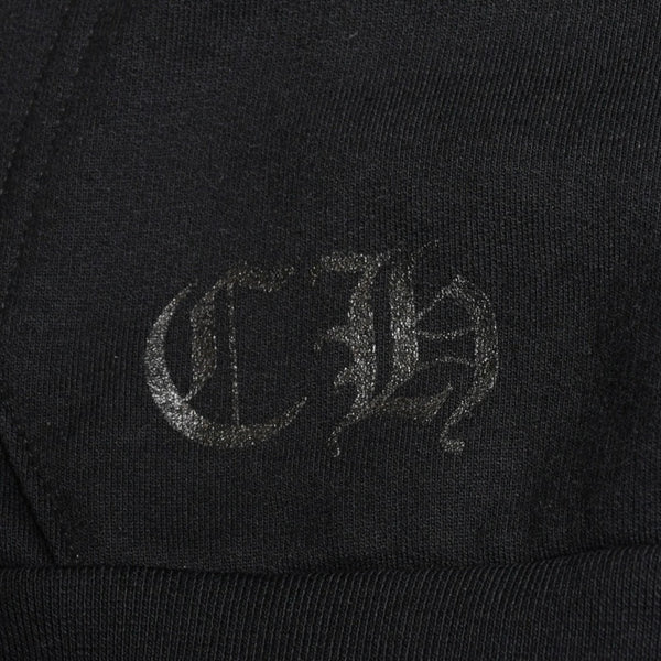 New and unused CHROME HEARTS Logo zip up hoodie Dagger zip Cotton Silver 925 Black White Size M Used 4a009260