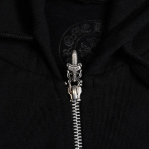 New and unused CHROME HEARTS Logo zip up hoodie Dagger zip Cotton Silver 925 Black White Size M Used 4a009260