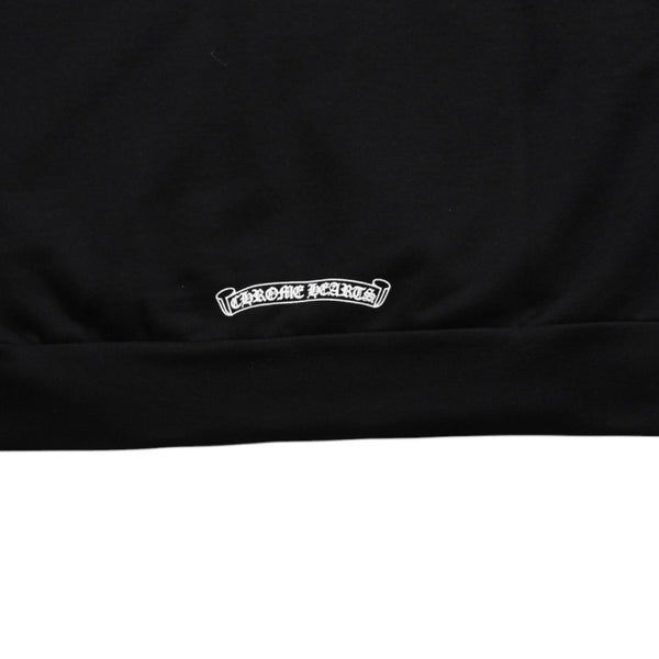 New and unused CHROME HEARTS Logo zip up hoodie Dagger zip Cotton Silver 925 Black White Size M Used 4a009260