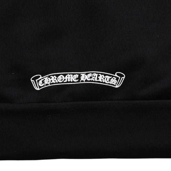 New and unused CHROME HEARTS Logo zip up hoodie Dagger zip Cotton Silver 925 Black White Size M Used 4a009260