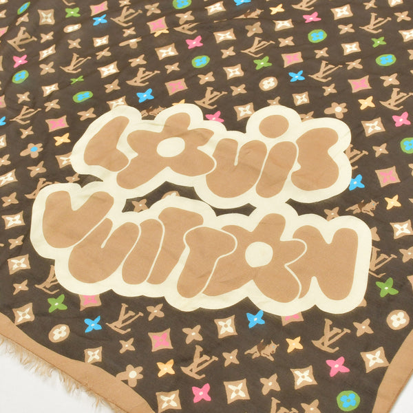 極美品 LOUIS VUITTON ルイヴィトン タイラーザクリエイター モノグラム クレイジーストール 24SS M79794 ブラウン マルチカラー 中古 4a009258