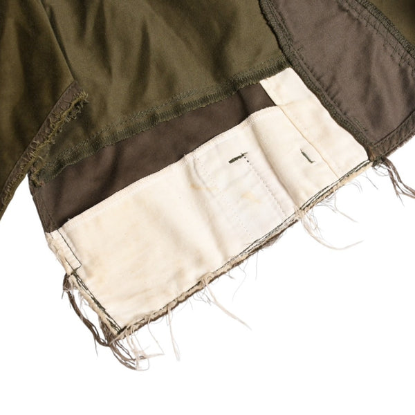 極美品 JUNYA WATANABE ジュンヤ ワタナベ 06FW 再構築スカート JR-S010 サイズS ミリタリー パッチワーク カーキ 中古 4a009315