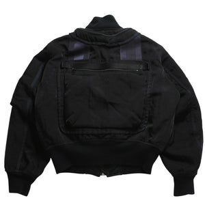 極美品 ISSEY MIYAKE MEN イッセイミヤケメン 96AW パラシュートカーゴボンバージャケット ブラック ネイビー サイズM 中古 4a009365