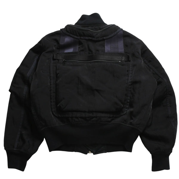 極美品 ISSEY MIYAKE MEN イッセイミヤケメン 96AW パラシュートカーゴボンバージャケット ブラック ネイビー サイズM 中古 4a009365