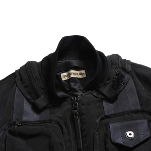 極美品 ISSEY MIYAKE MEN イッセイミヤケメン 96AW パラシュートカーゴボンバージャケット ブラック ネイビー サイズM 中古 4a009365