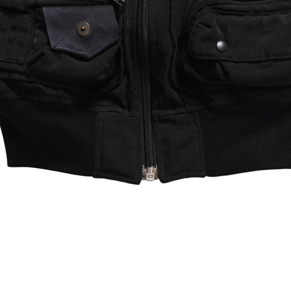 極美品 ISSEY MIYAKE MEN イッセイミヤケメン 96AW パラシュートカーゴボンバージャケット ブラック ネイビー サイズM 中古 4a009365