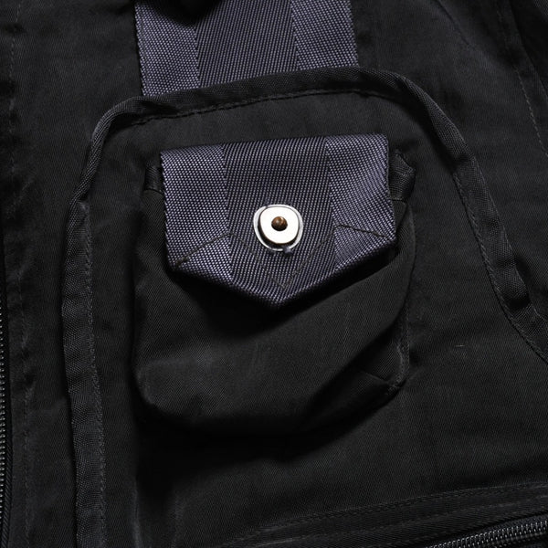 極美品 ISSEY MIYAKE MEN イッセイミヤケメン 96AW パラシュートカーゴボンバージャケット ブラック ネイビー サイズM 中古 4a009365