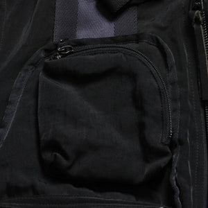 極美品 ISSEY MIYAKE MEN イッセイミヤケメン 96AW パラシュートカーゴボンバージャケット ブラック ネイビー サイズM 中古 4a009365