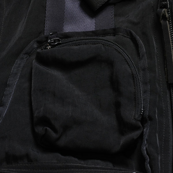 極美品 ISSEY MIYAKE MEN イッセイミヤケメン 96AW パラシュートカーゴボンバージャケット ブラック ネイビー サイズM 中古 4a009365